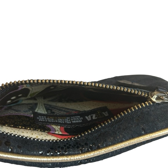 Hands-Free Bracelet Wallet - Arza Design Clutch Metallic Blue Shimmer Mini Bag - Picture 9 of 16